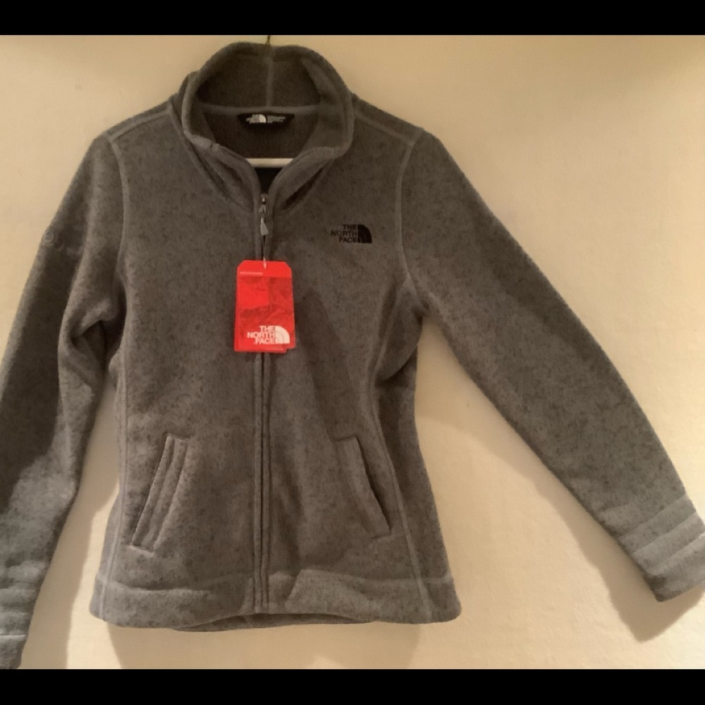 The North Face heather grey sweater jacket